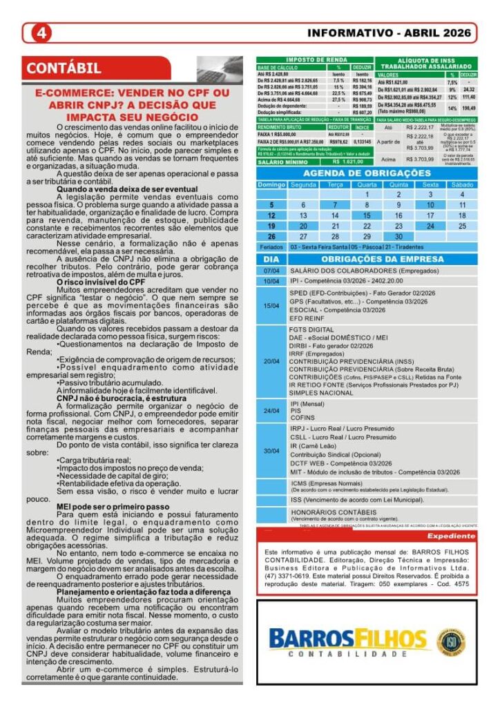 Leia aqui nosso informativo